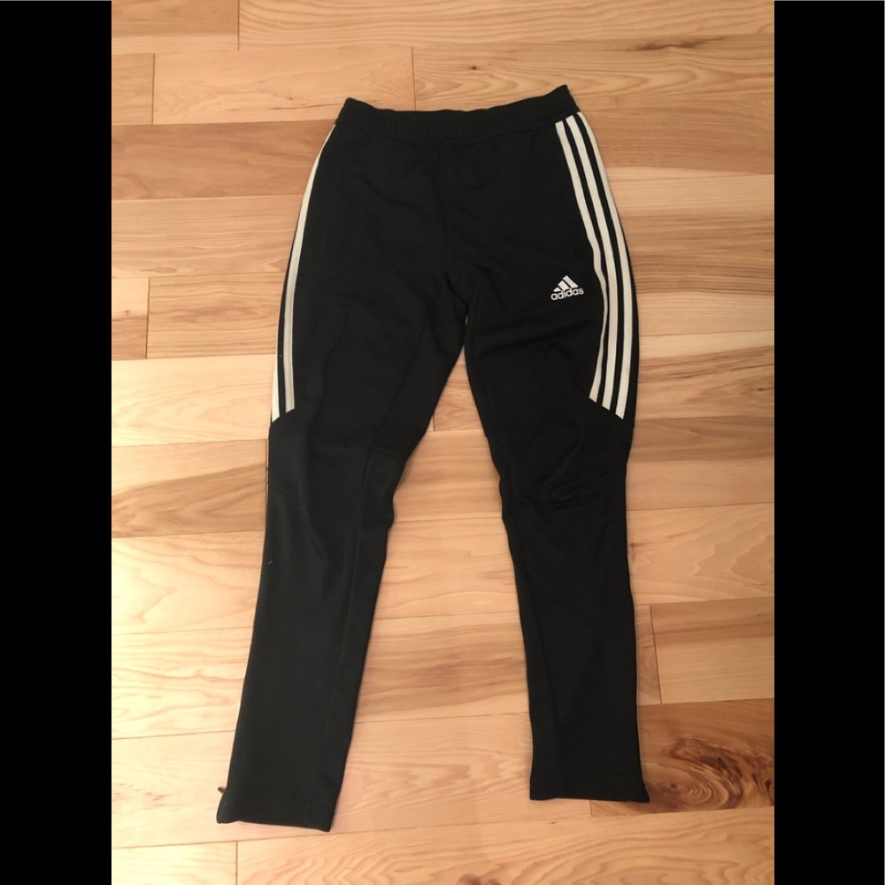 Adidas half stripe black & white joggers